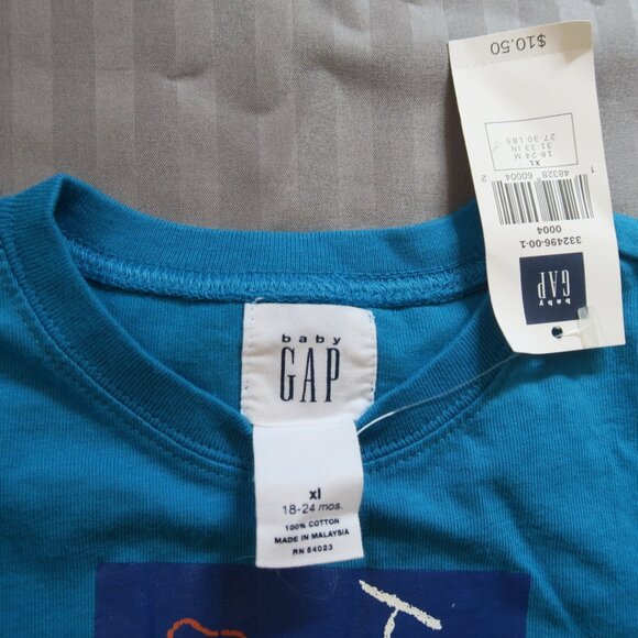 BabyGap Blue Onesie w/Bicycle-Bike on the Front  Sz 18-24 months  NWT - Picture 5 of 7